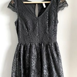 Black Lace A-Line Dress